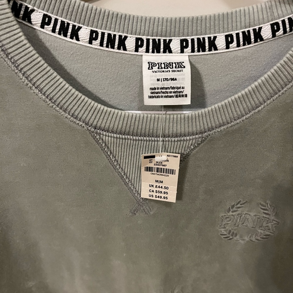 PINK Victoria’s Secret velour sweatshirt, size Medium